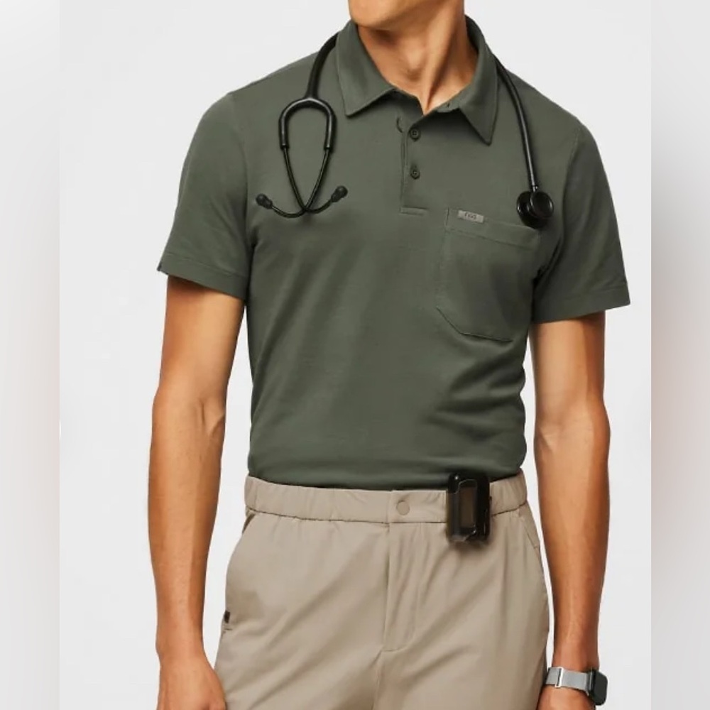 FIGSPRO Men’s Bundle of 3 Pique Shortsleeve Polo 100% Pima Cotton Shirt Size S